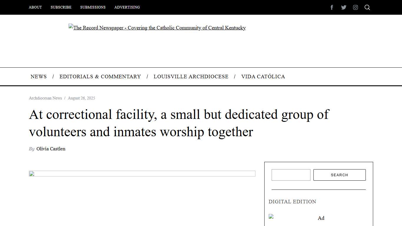 At correctional facility, a small but dedicated group of volunteers and inmates worship together - The Record Newspaper